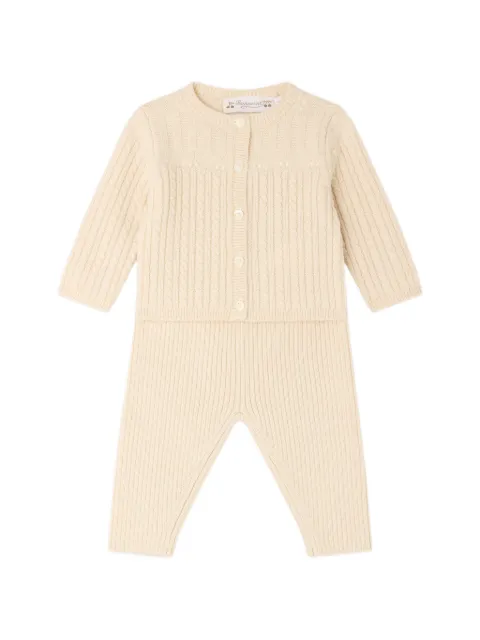 Bonpoint Lavina cable-knit pajamas