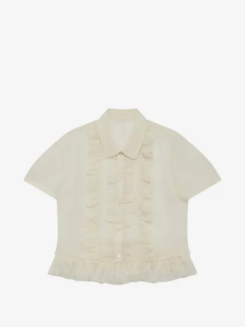 Renli Su ruffled-trim short-sleeve shirt
