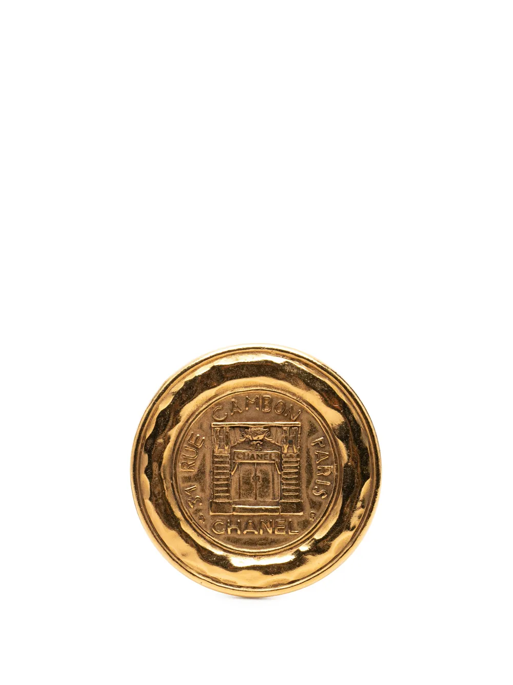 CHANEL Pre-Owned 1970-1980 Gold Plated 31 Rue Cambon Brooch costume brooch - Oro