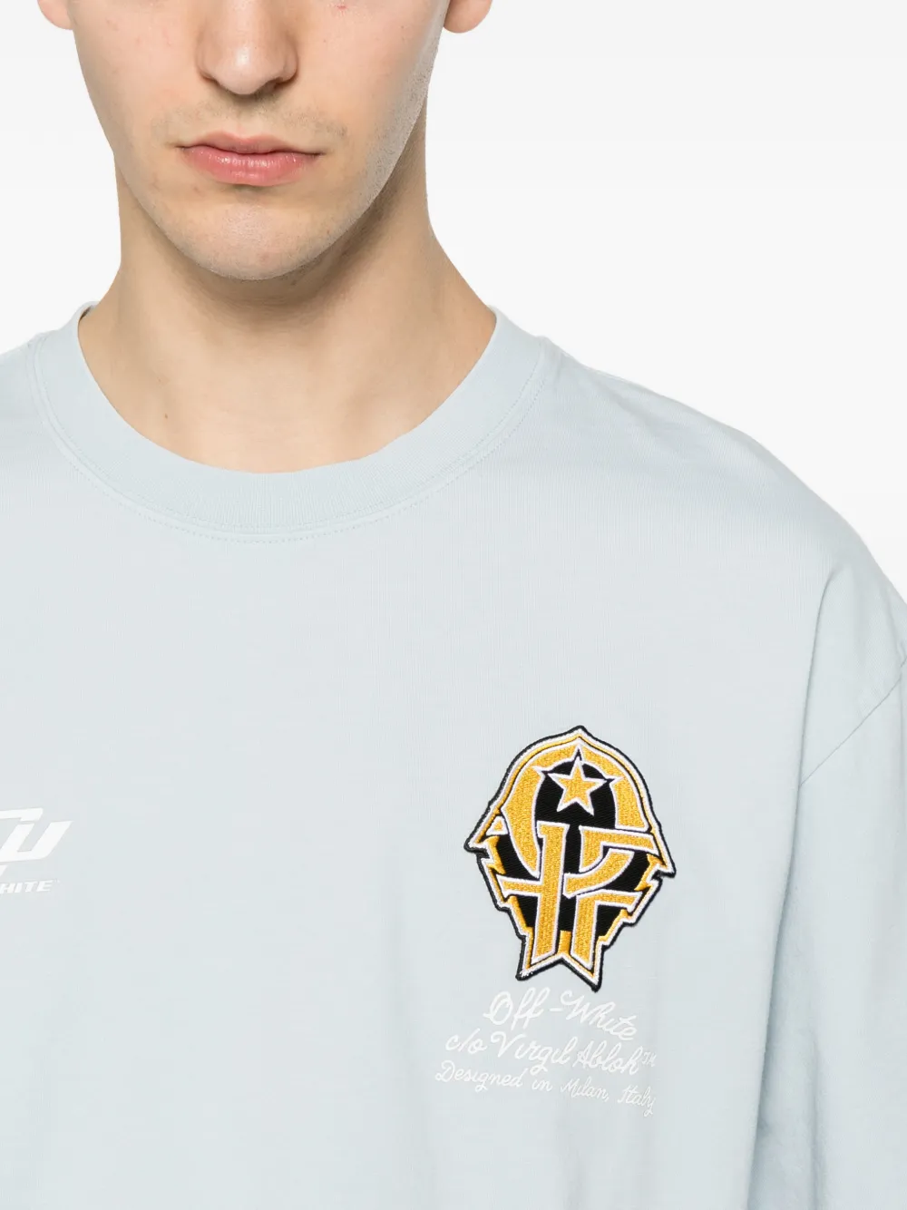 Off-White T-shirt met logoprint Blauw