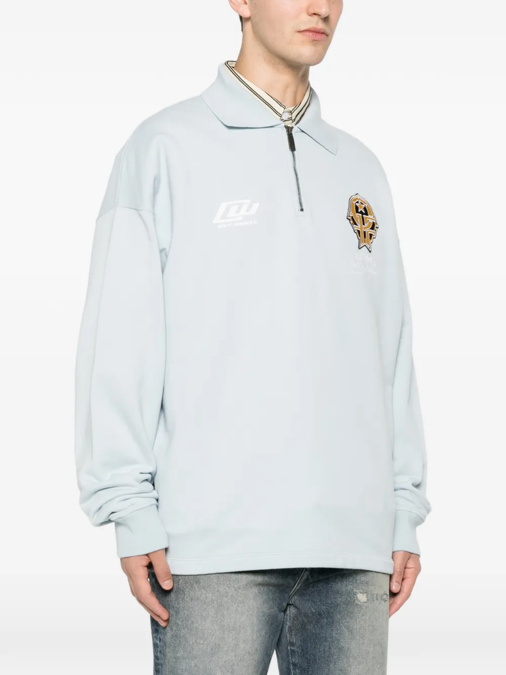 Off-White Trui met logopatch Blauw