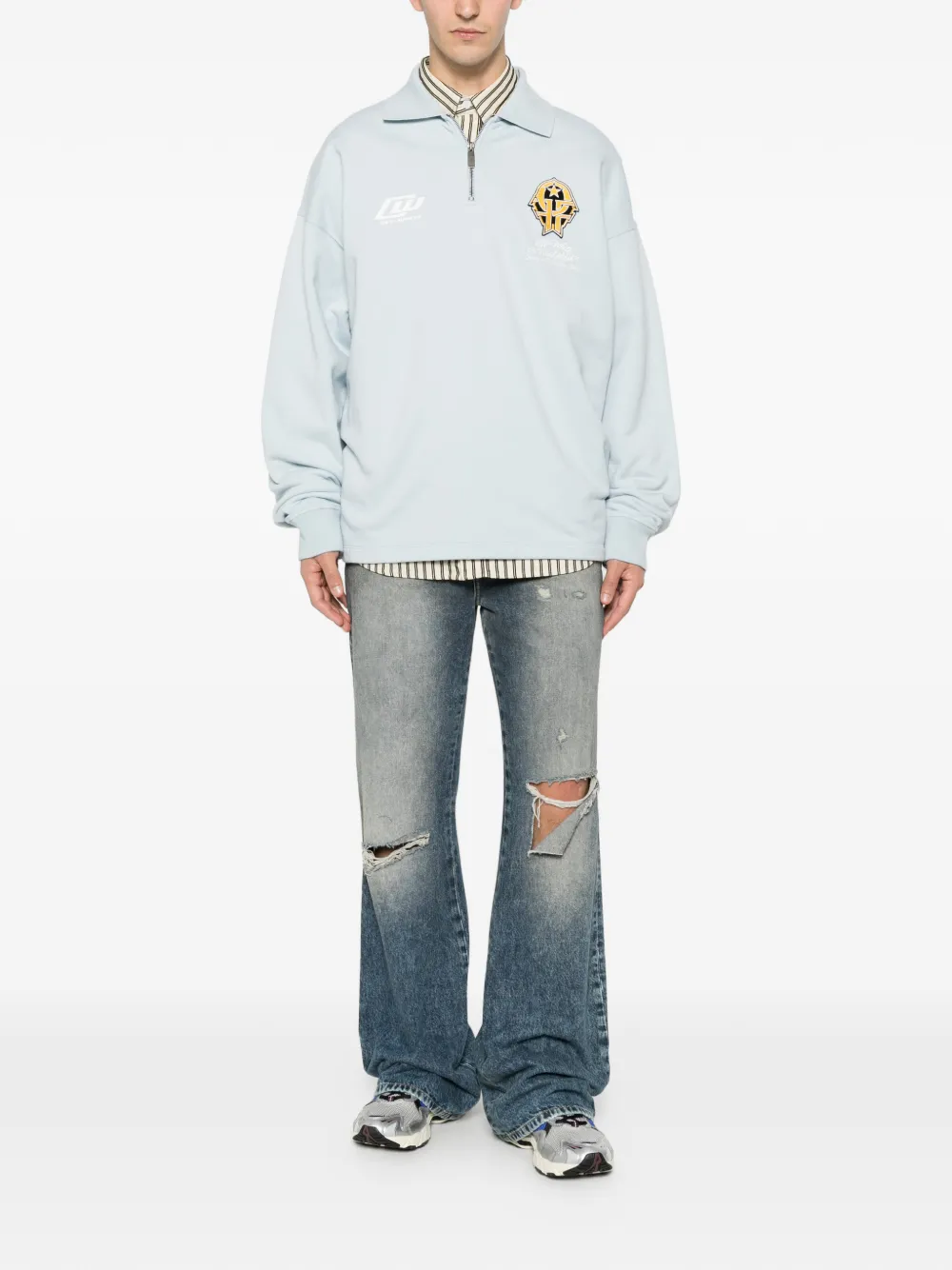 Off-White Trui met logopatch Blauw