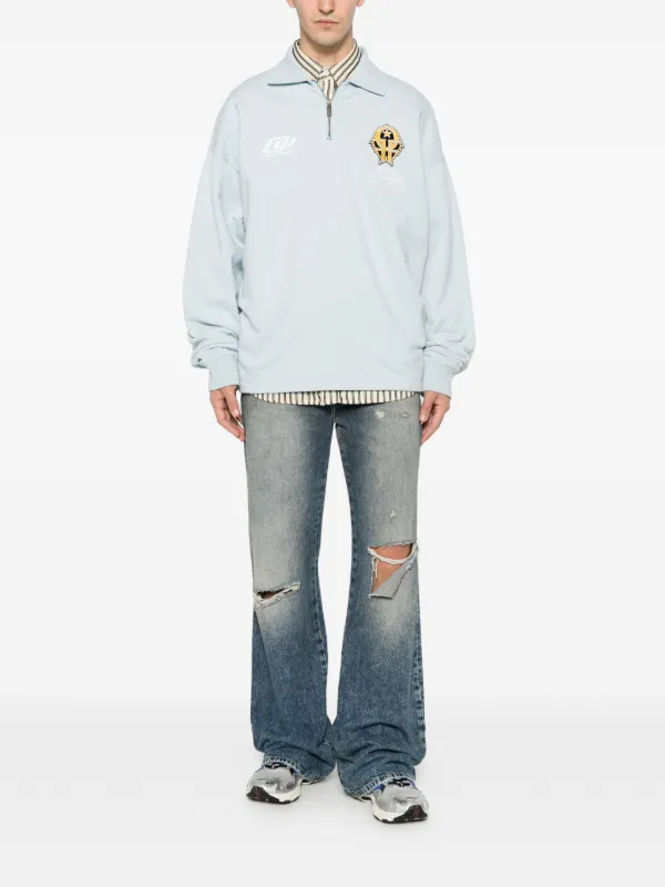 Off-White ハーフジップセーター | ブルー | FARFETCH JP