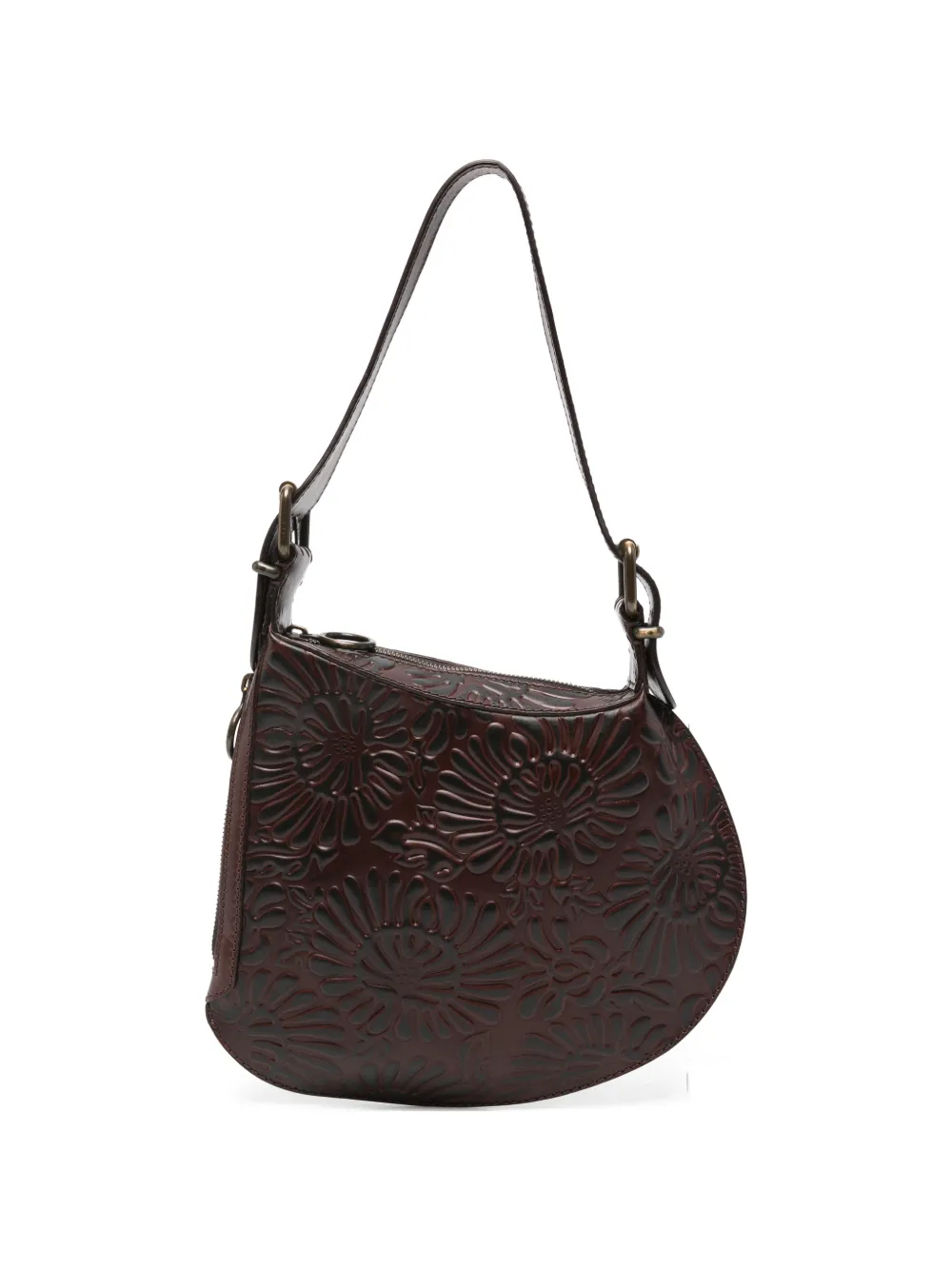 Fendi Pre-Owned 2000s Oyster floral-embossed shoulder bag - Marrone