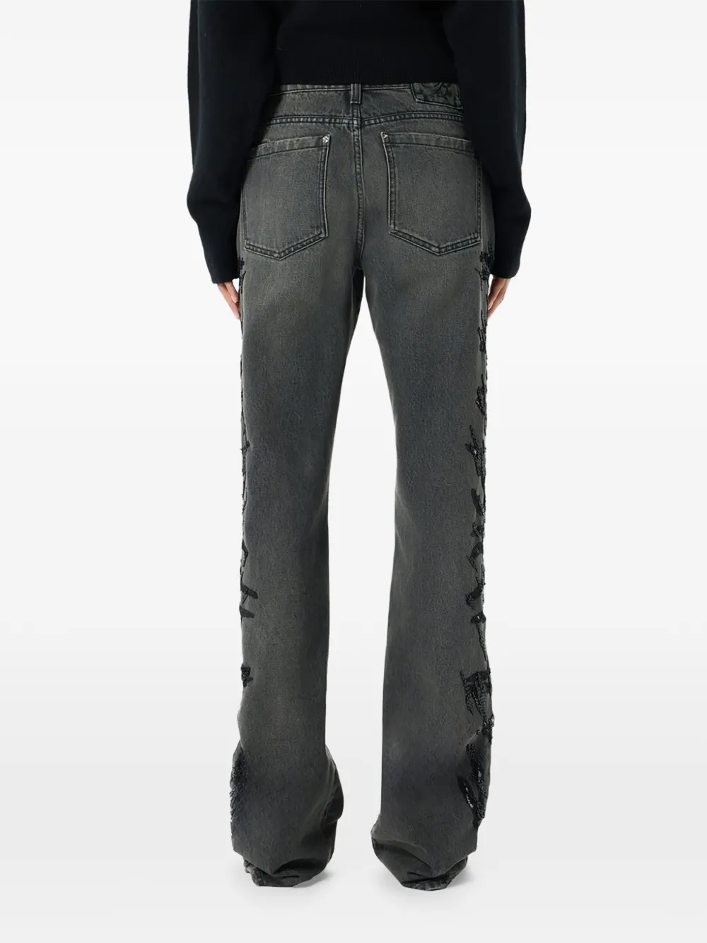Blumarine Regular-fit jeans met geborduurde zebra Zwart
