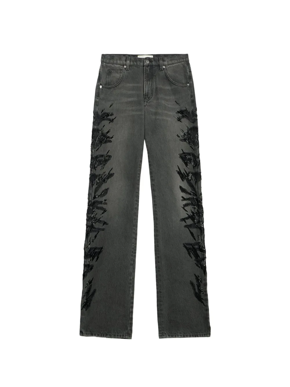 Blumarine zebra-embroidered regular-fit jeans - Schwarz