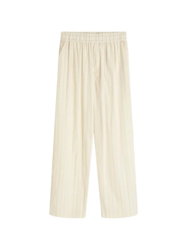 St. Agni Everyday Relaxed Pinstripe-print Trousers in Neutrals