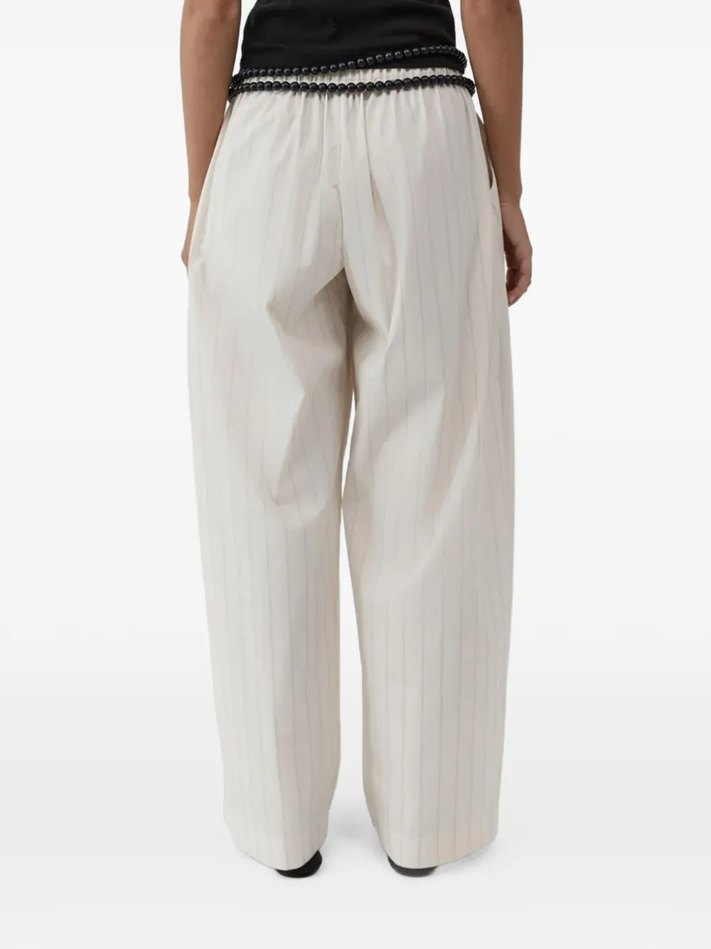 St. Agni Everyday Relaxed broek met krijtstreep Beige