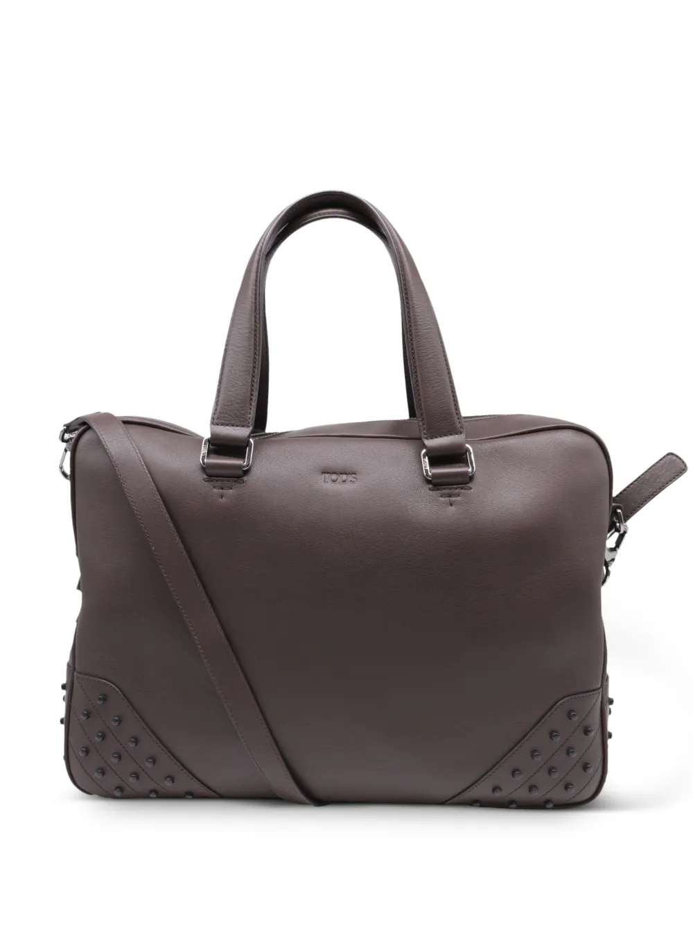 Tod’s Vintage studded briefcase in Brown