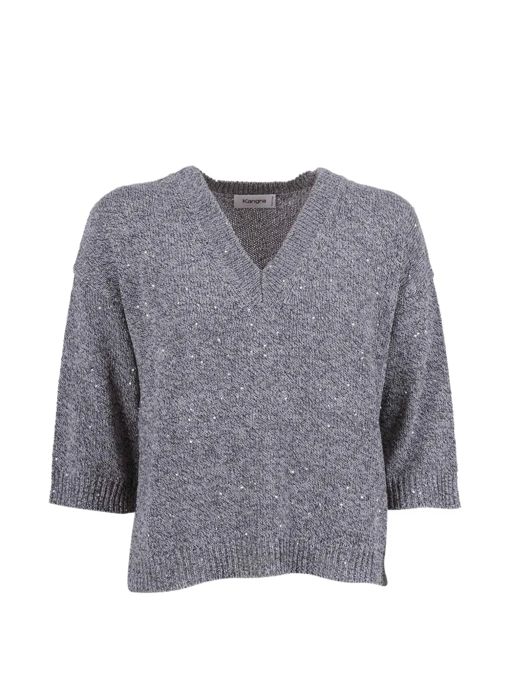 Kangra sequin-embellished V-neck sweater - Grigio