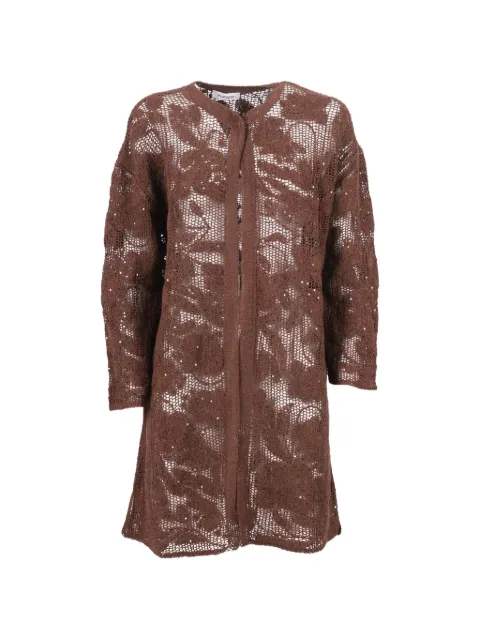 Kangra sequin-embellished floral-embroidery coat
