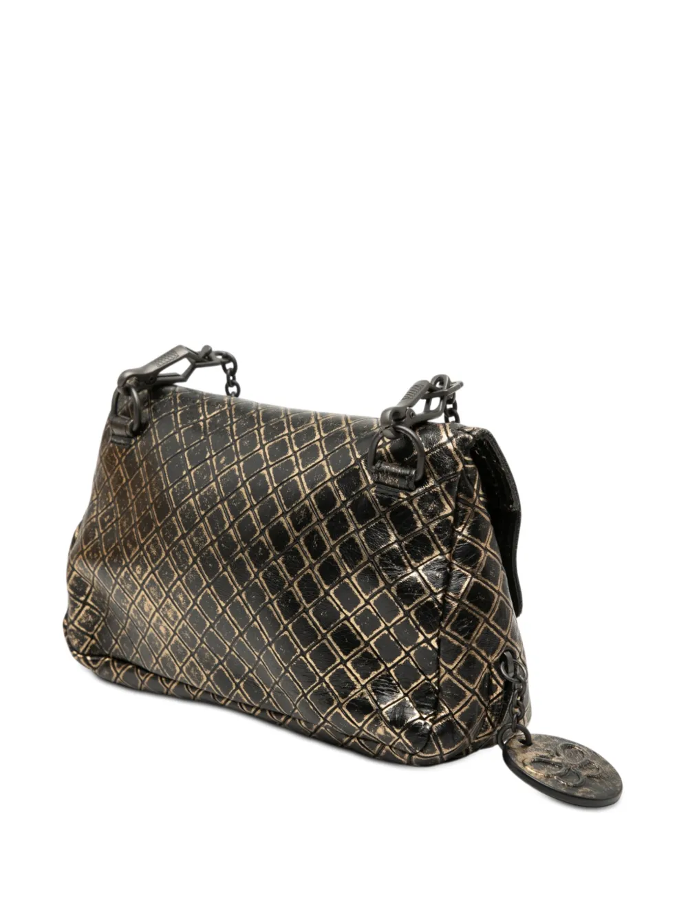  Bottega Veneta Pre-owned Bandolera Intrecciomirage Metalizada De Piel De Becerro Con Cadena Y Solapa 2012-2026 - Dorado 