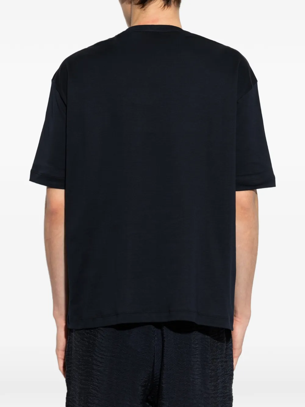 Giorgio Armani T-shirt met geborduurd logo Blauw