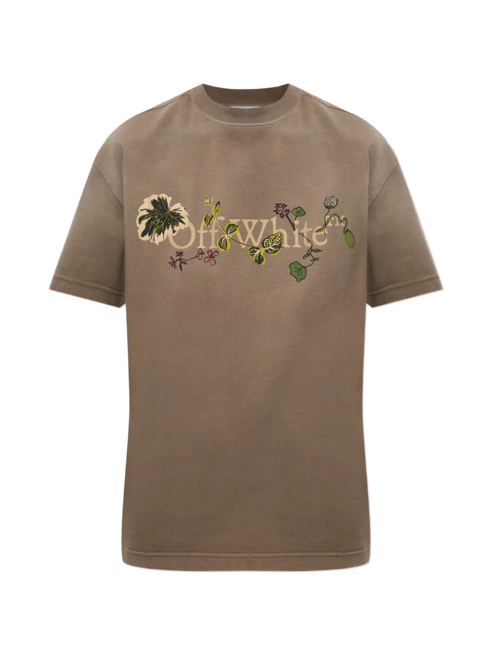 Off-White logo-print T-shirt - Nude