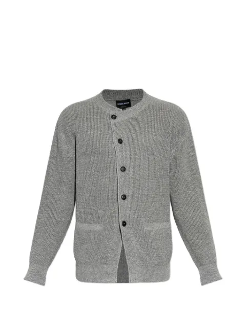 Giorgio Armani off-centre ribbed-knit cardigan