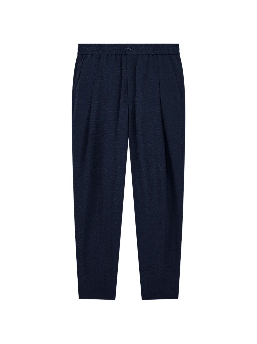 Giorgio Armani crinkled-effect tapered trousers - Blu
