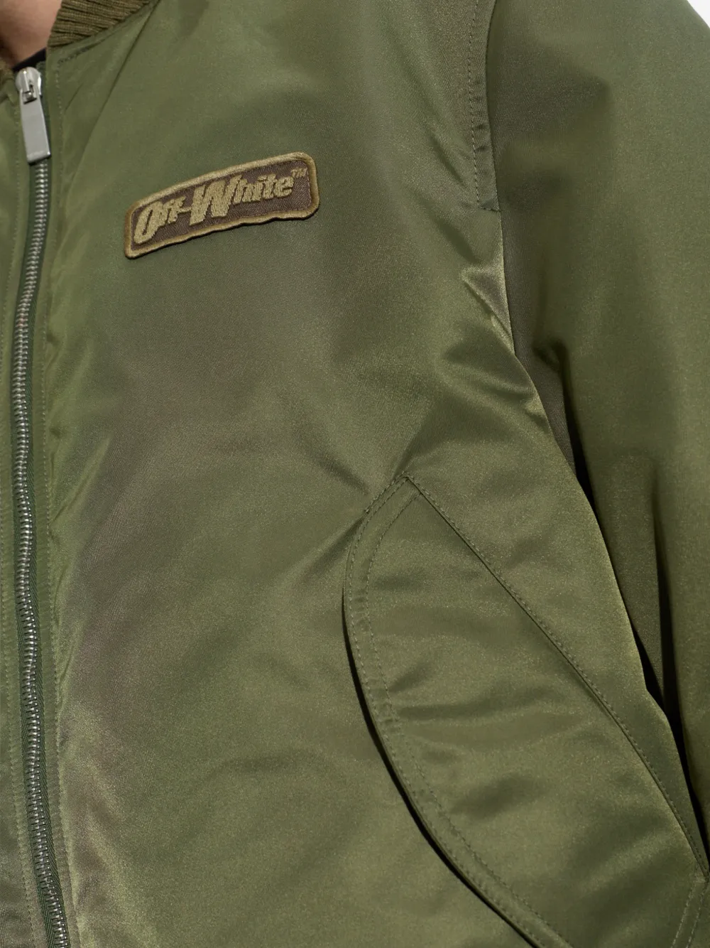 Off-White Bomberjack met logopatch Groen