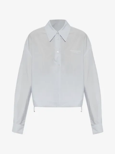 Alexander Wang logo-detail pinstriped blouse