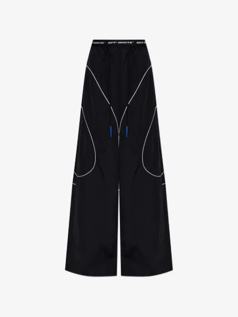 Off-White Calça wide leg com pesponto contrastante