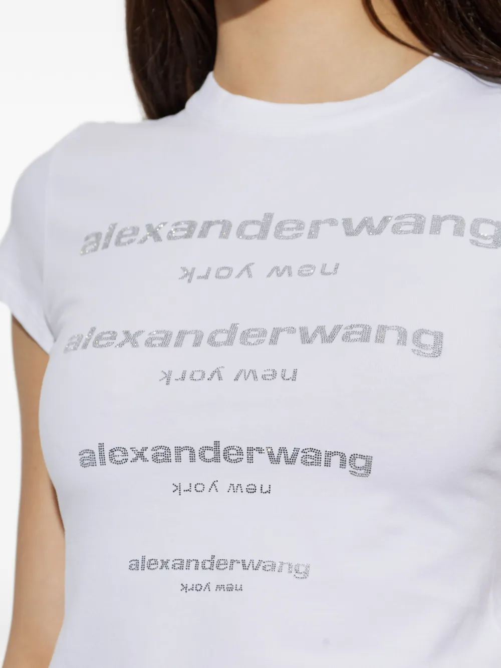 Alexander Wang T-shirt met hotfix-logo Wit