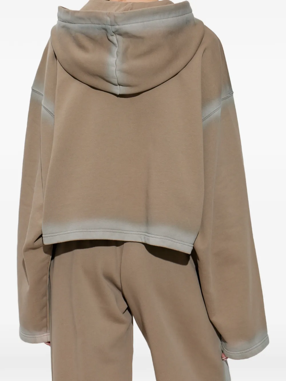 Off-White Cropped hoodie met vervaagd effect Bruin