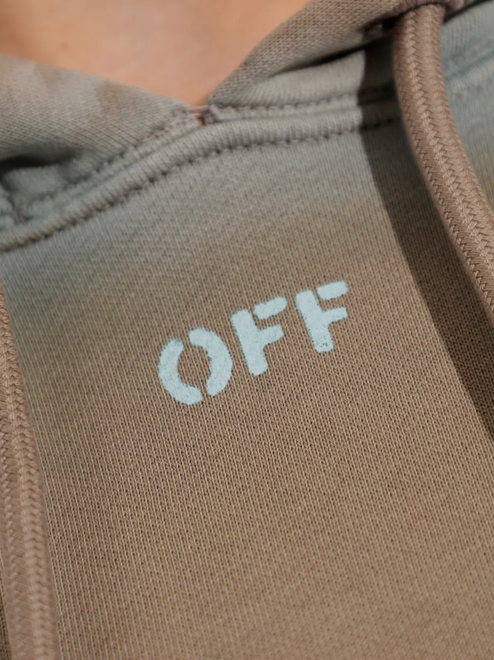 Off-White Cropped hoodie met vervaagd effect Bruin