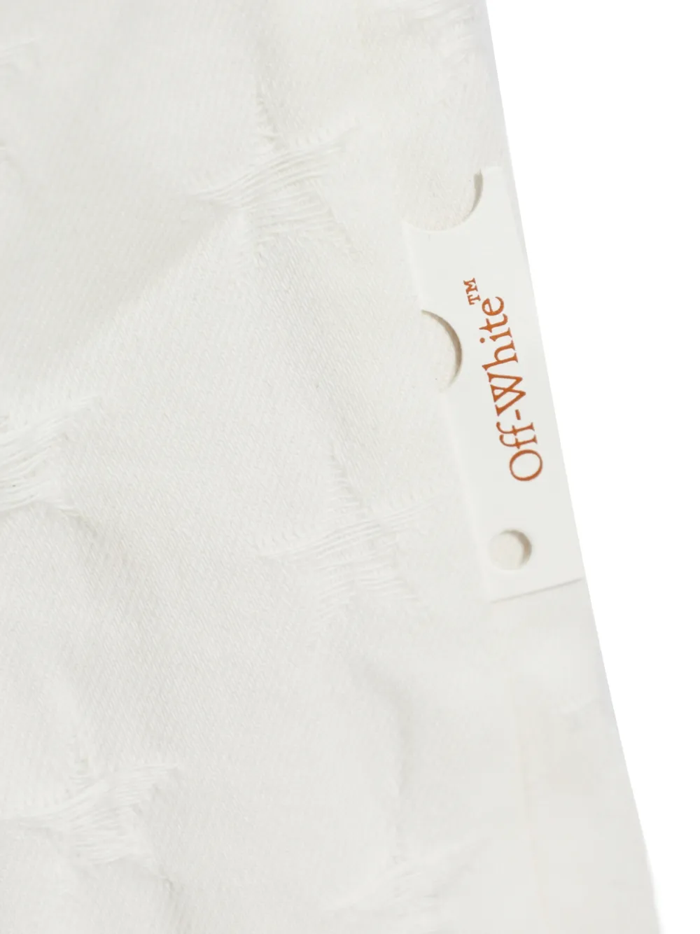 Off-White Jeans met franje en sterpatroon Wit