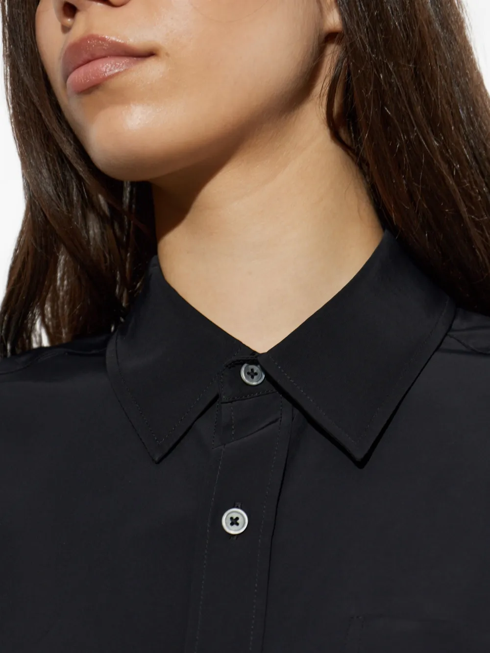 Alexander Wang Cropped shirt met geborduurd logo Zwart