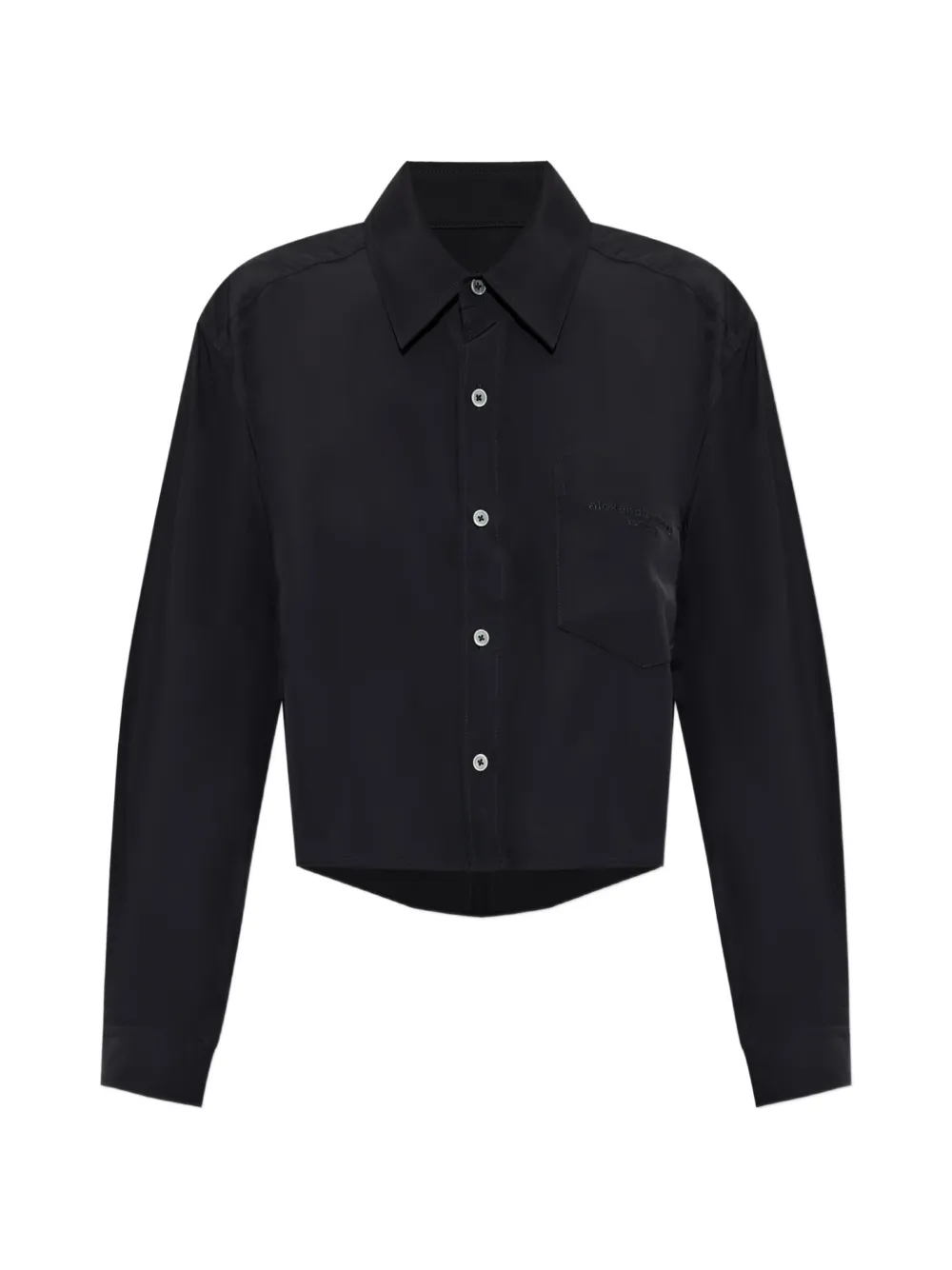 Alexander Wang logo-embroidered cropped shirt - Nero