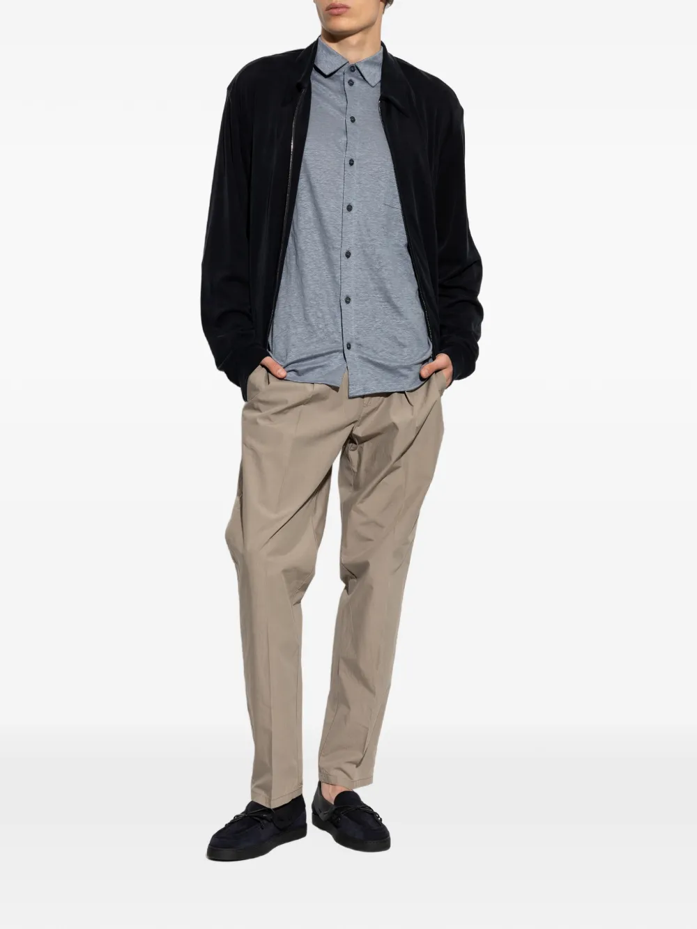 Giorgio Armani Linnen overhemd Blauw