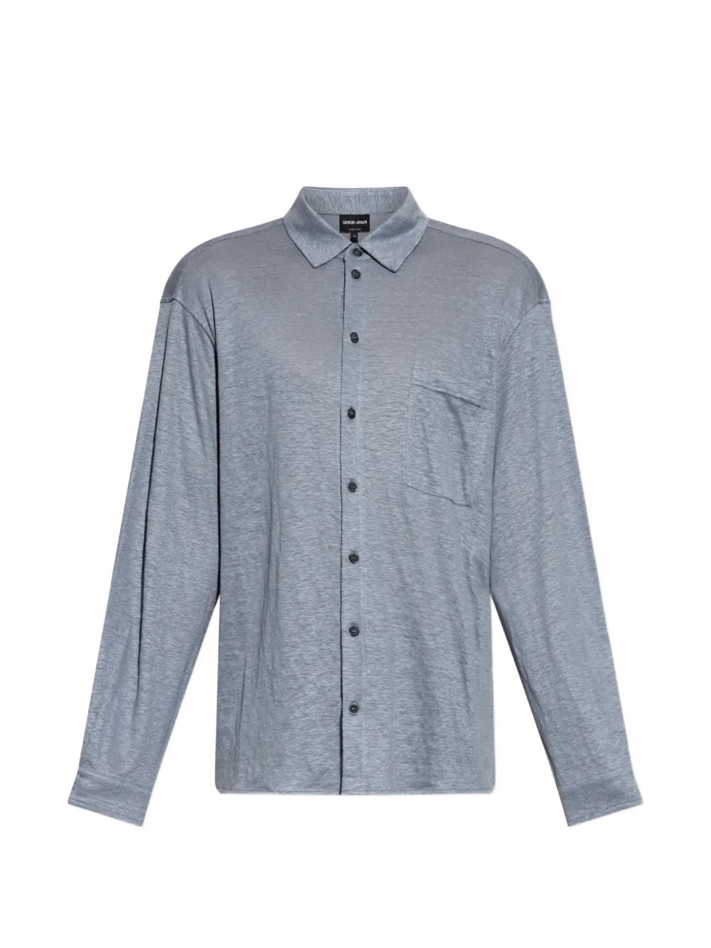 Giorgio Armani long-sleeved linen shirt - Blue