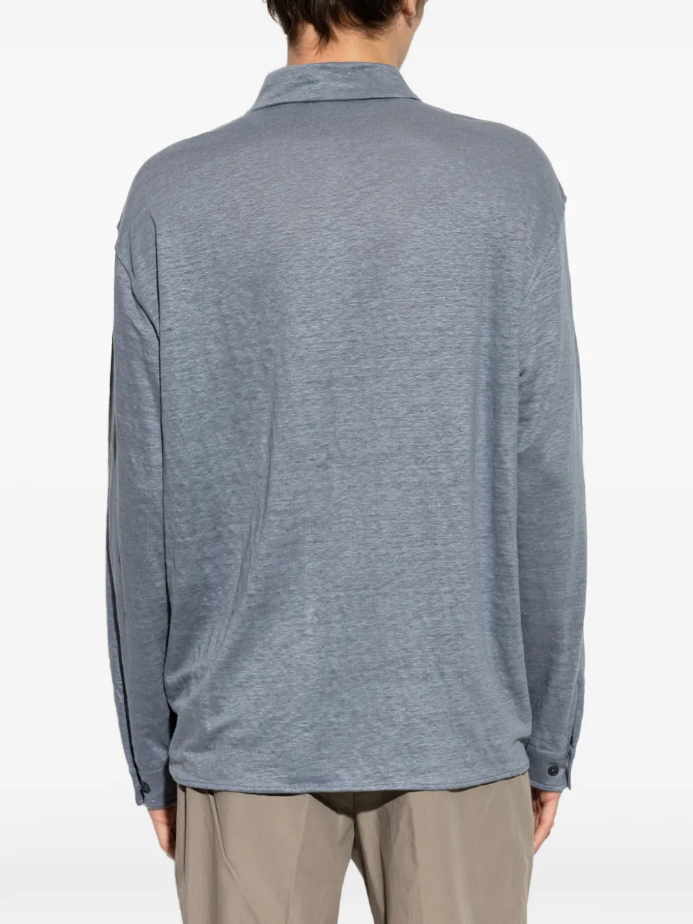 Giorgio Armani Linnen overhemd Blauw