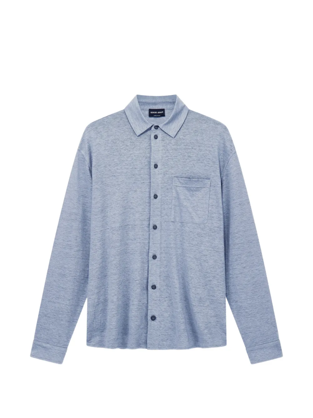 Giorgio Armani long-sleeved linen shirt - Blue