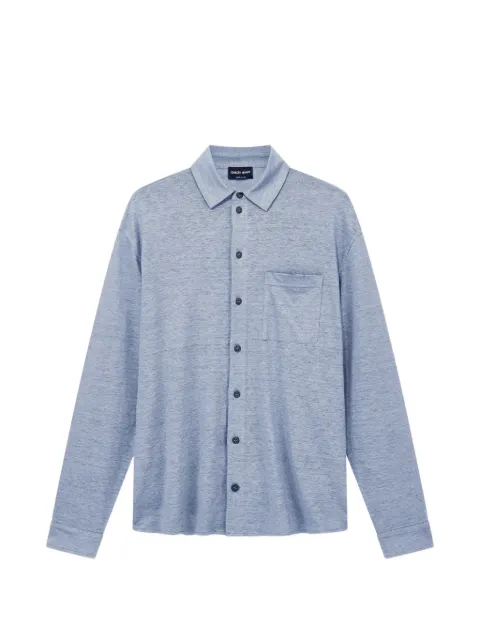 Giorgio Armani shirt regular fit in pure linen single jersey