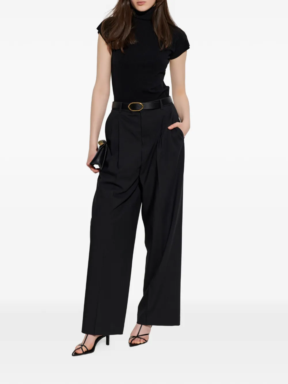  Issey Miyake Top Con Cuello Alto - Negro 