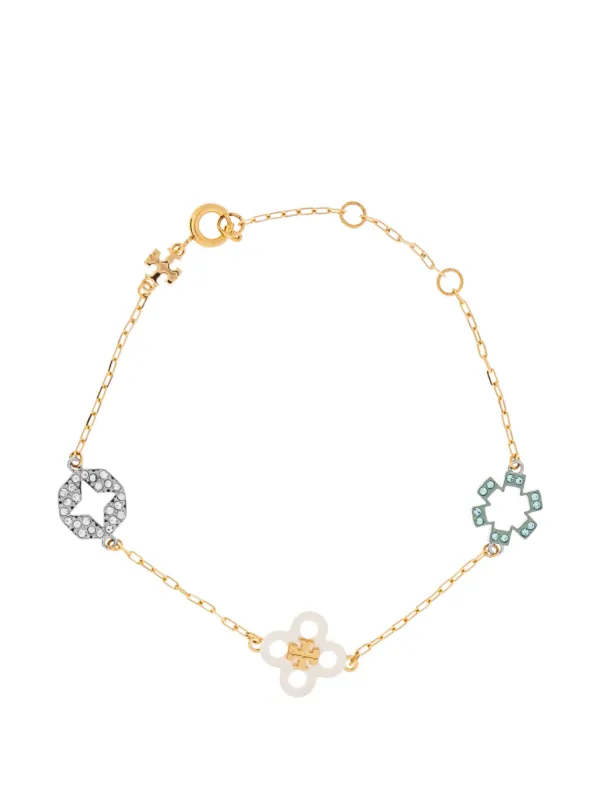 Tory Burch Forget Me Not Delicate Pavé Bracelet in Gold