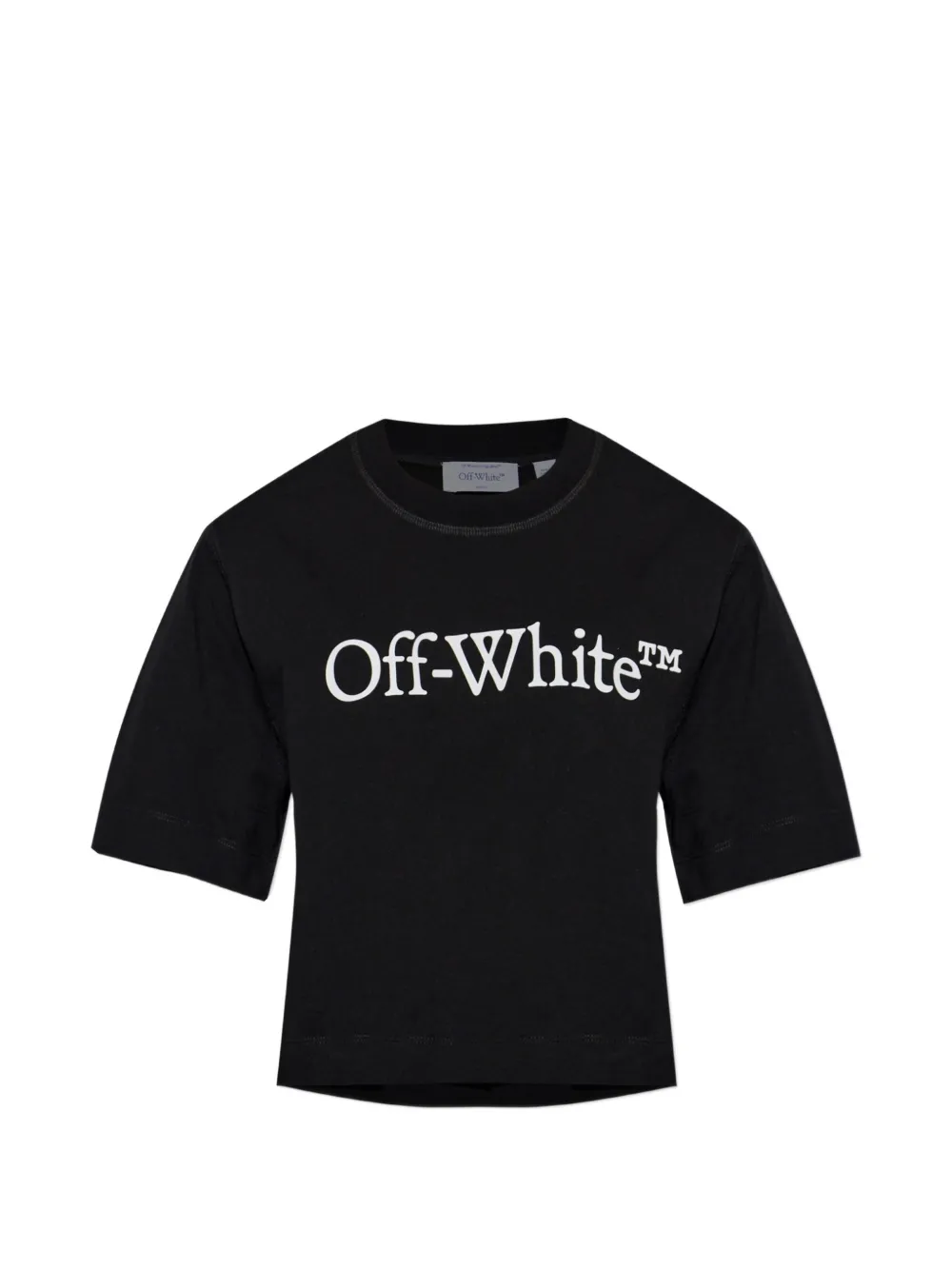 Off-White logo-print cropped T-shirt - Schwarz