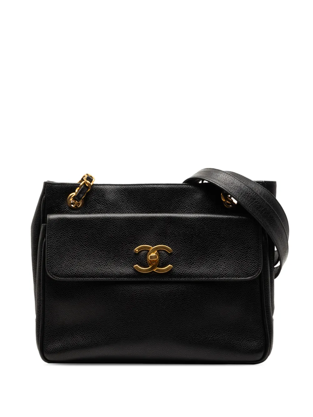 CHANEL Pre-Owned 1994-1996 CC Caviar Front Pocket shoulder bag - Black