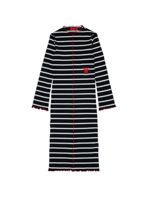 MAX&Co. Kids logo-embroidered striped dress