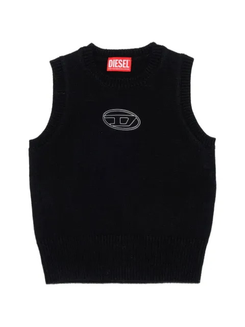 Diesel Kids Kimky oval-logo sleeveless top