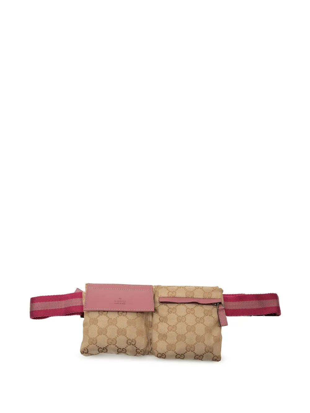 Gucci Pre-Owned 2000-2015 GG Canvas Web Double Pocket belt bag - Rosa