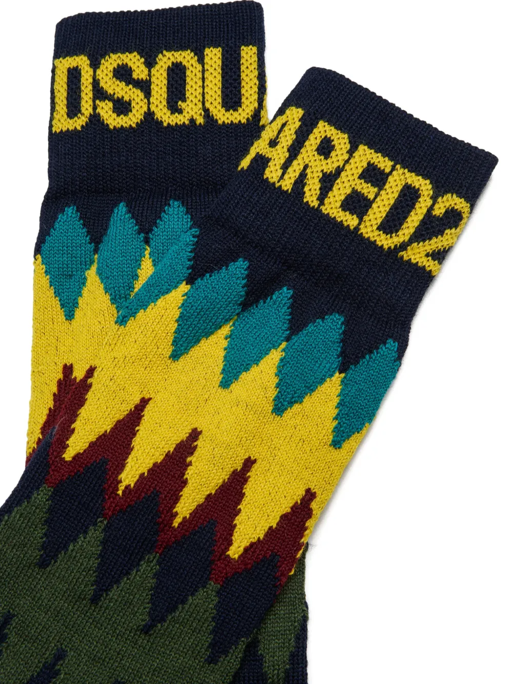 DSQUARED2 KIDS Intarsia sokken met logo Blauw