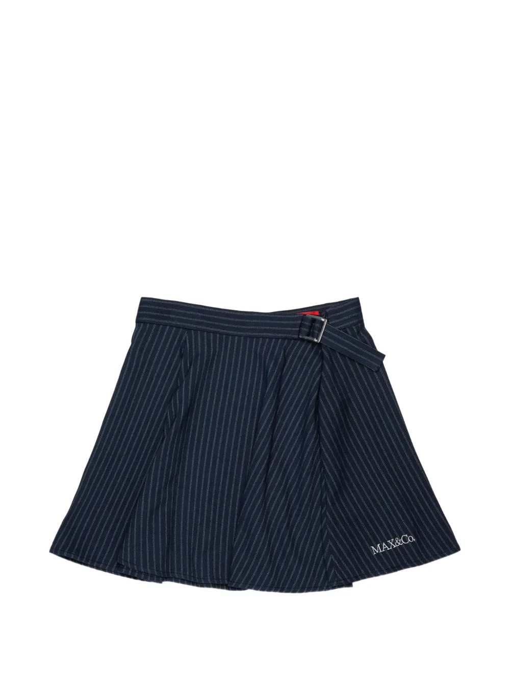 MAX&Co. Kids Minigonna gessata con cintura - Blu