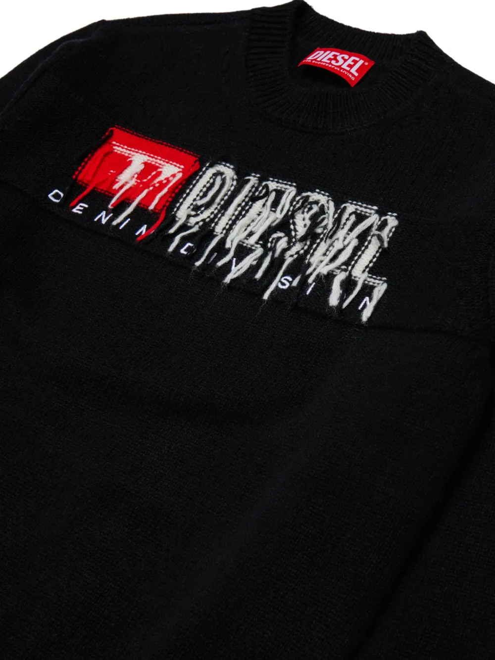 Diesel Kids Trui met geborduurd logo Zwart