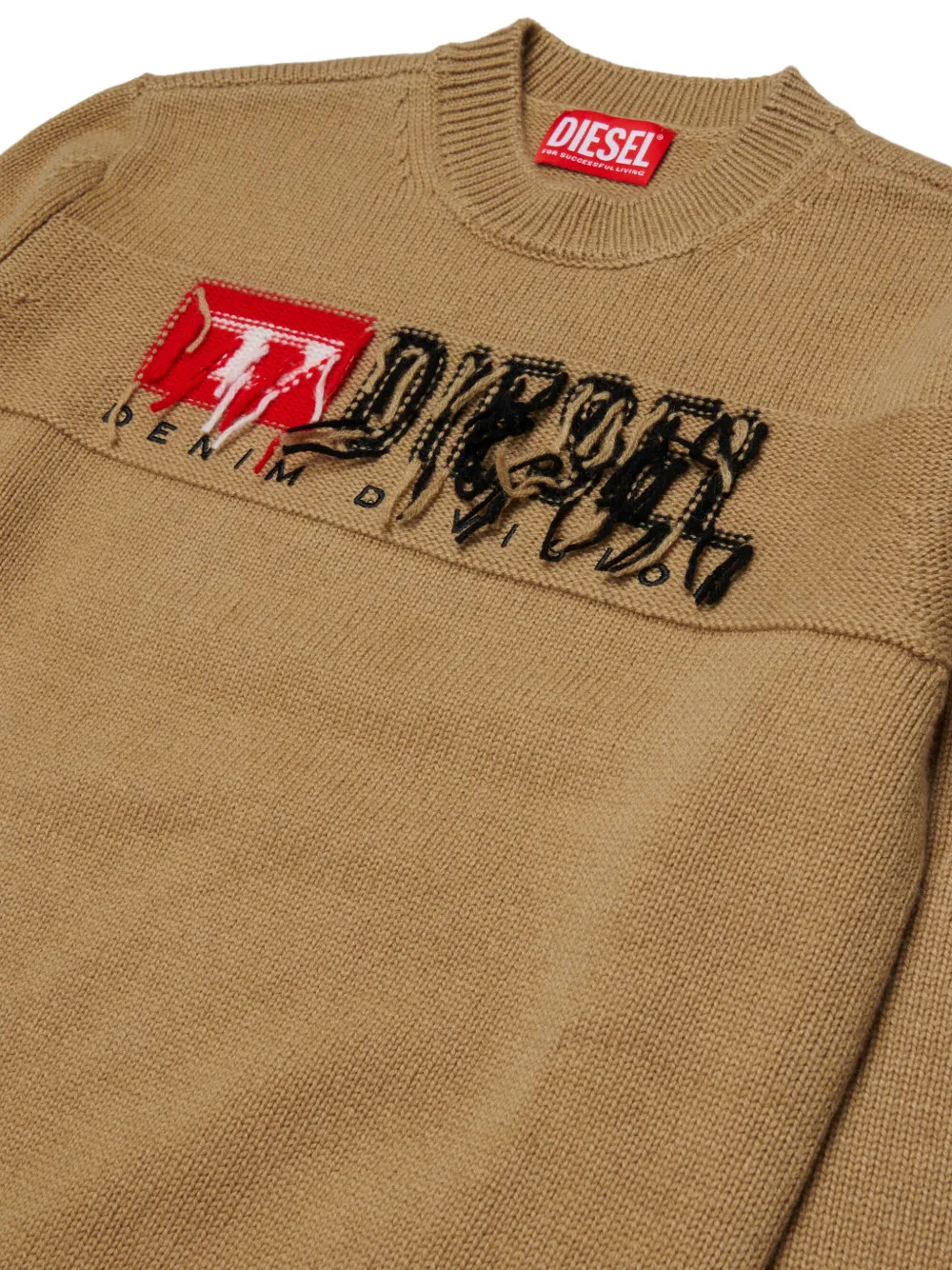 Diesel Kids Trui met geborduurd logo Bruin