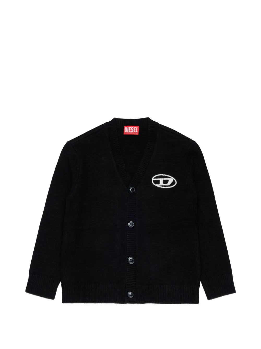 Diesel Kids Cardigan con ricamo - Nero
