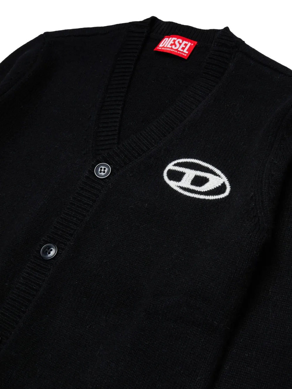 Diesel Kids Vest met geborduurd logo Zwart