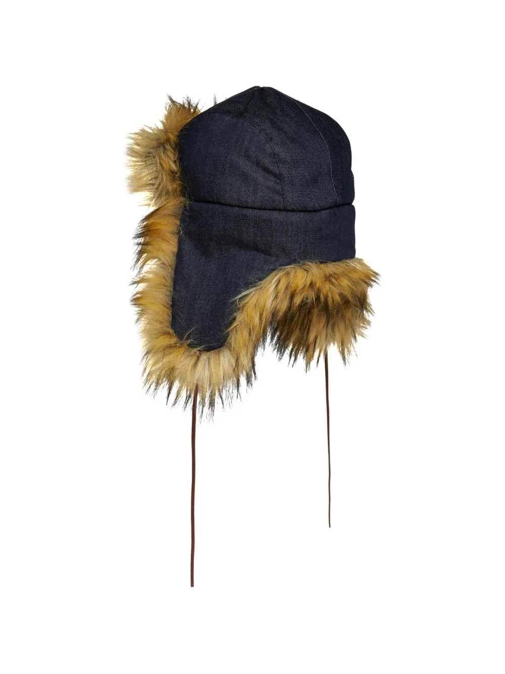 DSQUARED2 KIDS Denim hoed met afwerking van imitatiebont Blauw
