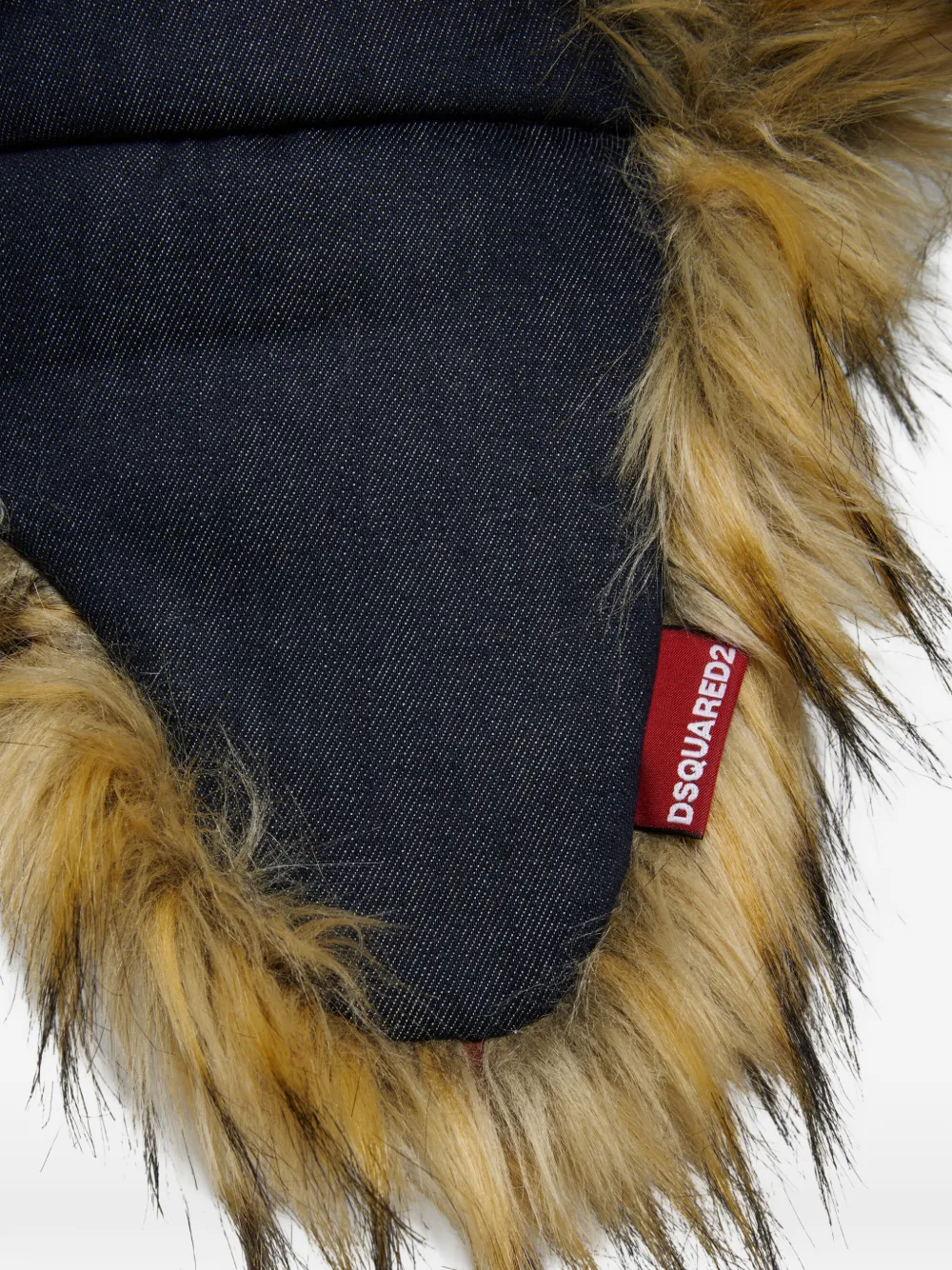 DSQUARED2 KIDS Denim hoed met afwerking van imitatiebont Blauw