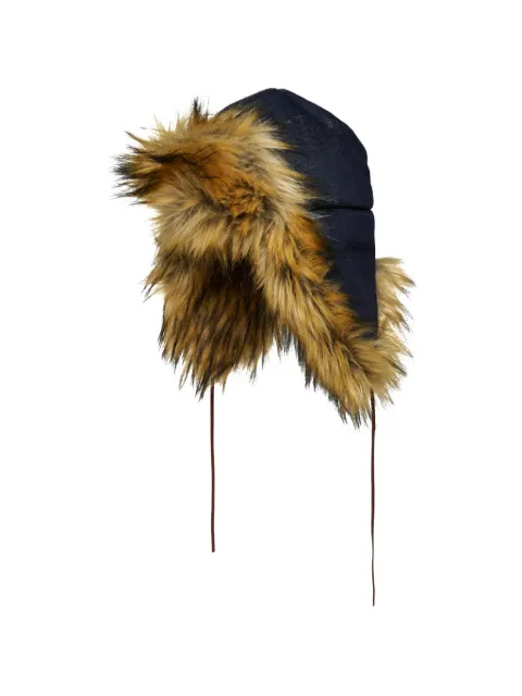 DSQUARED2 KIDS faux-fur-trim denim trapper hat